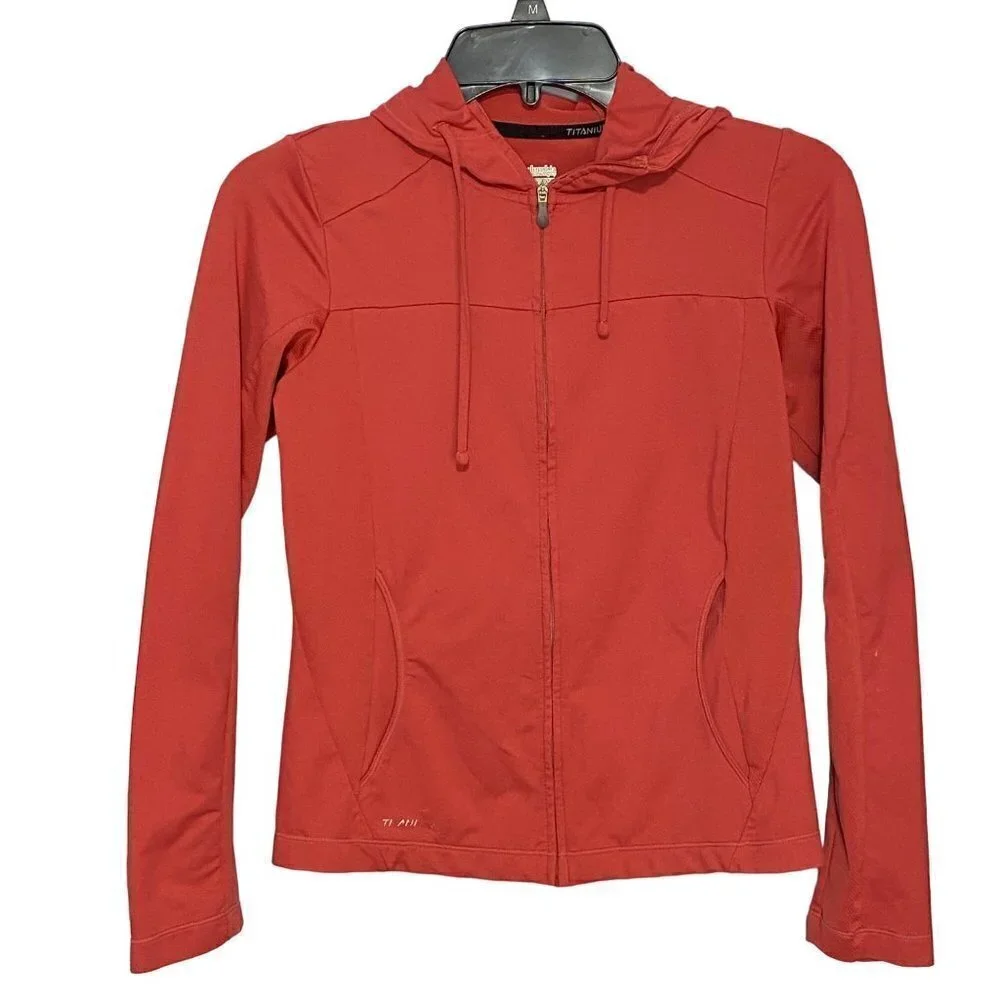 Columbia‎ Titanium Athletic Hoodie with Full Zipper Closure, Size XS Coral Color
